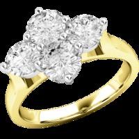 A charming Round Brilliant Cut cluster diamond ring in 18ct yellow & white gold