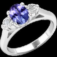 A timeless tanzanite & diamond ring with shoulder stones in 18ct white gold