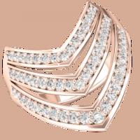 A stunning Round Brilliant Cut triple row diamond set ladies dress ring in 9ct rose gold