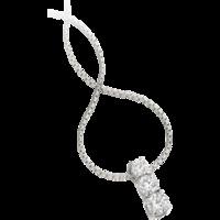 A timeless three stone diamond necklace in 18ct white gold