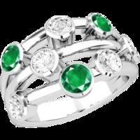 A stunning emerald & diamond cocktail ring in 18ct white gold