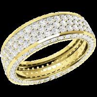 A luxurious diamond set ladies wedding ring in 18ct yellow gold