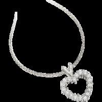 a luxurious round brilliant cut diamond set heart necklace in 18ct whi ...