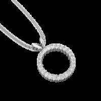 A stunning Round Brilliant Cut diamond circle necklace in 18ct white gold