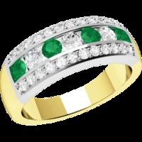 A stunning emerald & diamond cocktail ring in 18ct yellow & white gold