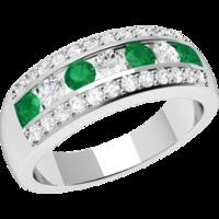 A stunning emerald & diamond cocktail ring in 18ct white gold