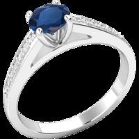 a beautiful round cut sapphire and diamond ring with shoulder stones i ...