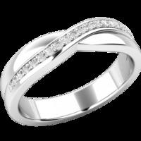 a stunning cross over style diamond set wedding ring in platinum