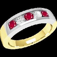 a stunning five stone ruby diamond eternity ring in 18ct yellow white  ...