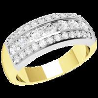 A stunning Round Brilliant Cut dress diamond ring in 18ct yellow & white gold