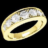 A gorgeous Round Brilliant Cut multi-stone diamond eternity ring in 18ct yellow gold