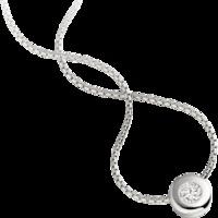 a classic round brilliant cut diamond necklace in 9ct white gold