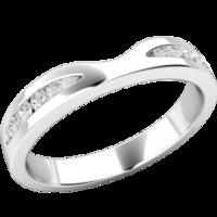 A shaped diamond-set wedding/eternity ring in platinum