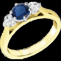 A beautiful sapphire & diamond ring with shoulder stones in 18ct yellow & white gold