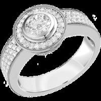 A stunning Round Brilliant Cut cluster style diamond ring in 18ct white gold