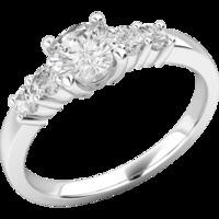 A stunning Round Brilliant Cut five stone diamond ring in 18ct white gold