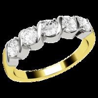 A stylish Round Brilliant Cut diamond eternity ring in 18ct yellow & white gold