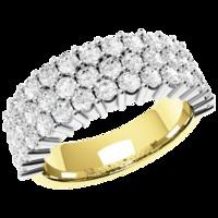 A gorgeous Round Brilliant Cut dress/eternity style diamond ring in 18ct yellow & white gold