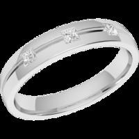 A stylish Princess Cut diamond set ladies wedding ring in platinum