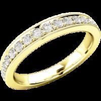 a stunning round brilliant cut diamond eternitywedding ring in 18ct ye ...
