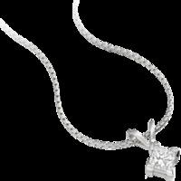 A beautiful Princess Cut diamond necklace in 18ct white gold