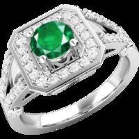 a stunning emerald diamond cocktail ring in 18ct white gold