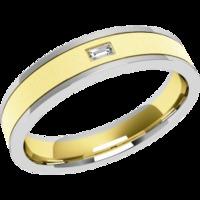 a stylish ladies diamond set wedding ring in 18ct yellow white gold