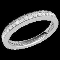 A stunning Round Brilliant Cut full diamond eternity/wedding ring in palladium