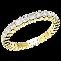 A classic Round Brilliant Cut diamond set ladies eternity/wedding ring in 18ct yellow gold