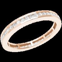 a gorgeous round brilliant cut diamond set wedding ring in 18ct rose g ...