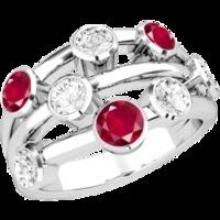 a stunning ruby diamond cocktail ring in 18ct white gold