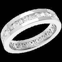 a breathtaking mixed cut diamond set ladies wedding ring in platinum