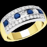 A stunning sapphire & diamond cocktail ring in 18ct yellow & white gold