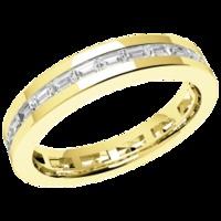 A classic Baguette Cut diamond set ladies wedding ring in 18ct yellow gold