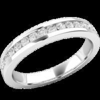 A stunning Round Brilliant Cut diamond set wedding/eternity ring in palladium