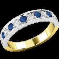 A stunning sapphire & diamond eternity ring in 18ct yellow & white gold