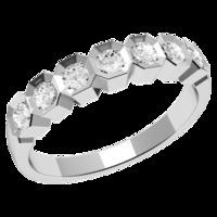 a unique round brilliant cut multi stone diamond ring in 18ct white go ...