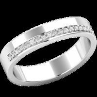 A Round Brilliant Cut diamond set wedding ring in platinum