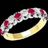 A classic ruby & diamond eternity ring in 18ct yellow & white gold