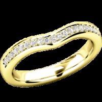 A Round Brilliant Cut diamond set wedding/eternity ring in 18ct yellow gold