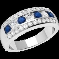 A stunning sapphire & diamond cocktail ring in 18ct white gold