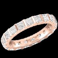 A stunning Princess Cut diamond eternity/wedding ring in 18ct rose gold