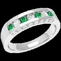 A luxurious emerald & diamond eternity ring in 18ct white gold