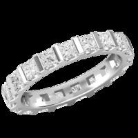 A stunning Princess Cut diamond eternity/wedding ring in 18ct white gold