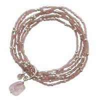A Beautiful Story-Bracelets - Nirmala Rose Quartz Bracelet - Silver