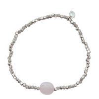A Beautiful Story-Bracelets - Celebrate Rose Quartz Bracelet - Silver
