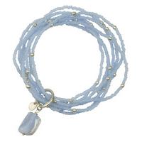 A Beautiful Story-Bracelets - Nirmala Blue Lace Agate Bracelet - Silver