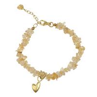 A Beautiful Story-Bracelets - Power Citrine Heart Bracelet - Gold