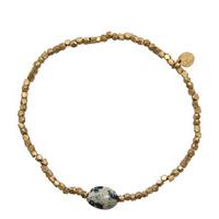 A Beautiful Story-Bracelets - Celebrate White Jasper Bracelet - Gold
