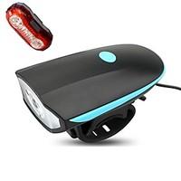 A15 LED Bike Light Set- USB Rechargeable Super Bright Waterproof Bicycle Taillight and Headlight with 120 DB Loud Horn for Cycling